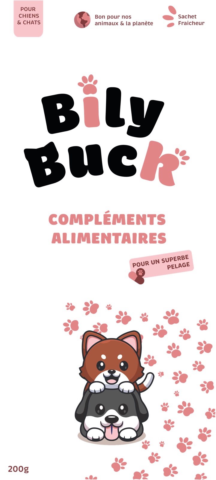 Sachet Bily Buck de la gamme pelage, accents roses
